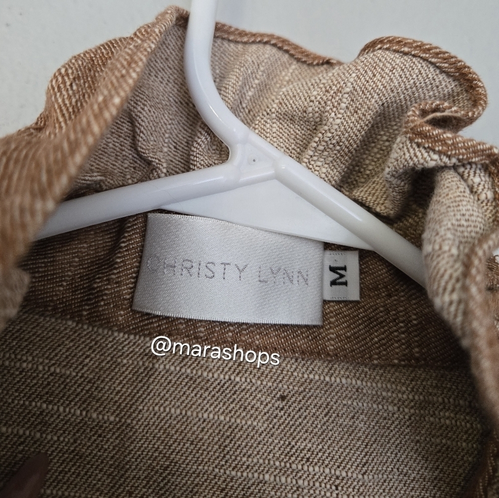 Christy Lynn Marfa Linen Top Clay - Picture 4 of 6